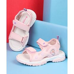 Cute Walk by Babyhug Velcro Closure Sandals With Heart Print - Pink