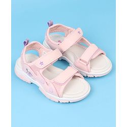 Cute Walk by Babyhug Velcro Closure Sandals With Heart Print - Pink
