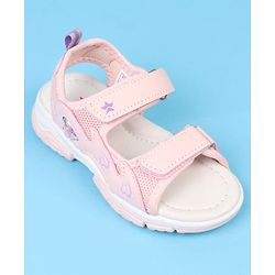 Cute Walk by Babyhug Velcro Closure Sandals With Heart Print - Pink
