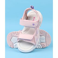 Cute Walk by Babyhug Velcro Closure Sandals With Heart Print - Pink