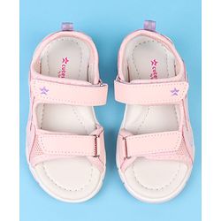 Cute Walk by Babyhug Velcro Closure Sandals With Heart Print - Pink