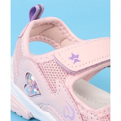 Cute Walk by Babyhug Velcro Closure Sandals With Heart Print - Pink