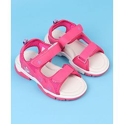 Cute Walk by Babyhug Velcro Closure Sandals With Heart Print - Pink