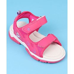 Cute Walk by Babyhug Velcro Closure Sandals With Heart Print - Pink