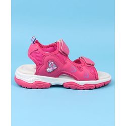 Cute Walk by Babyhug Velcro Closure Sandals With Heart Print - Pink
