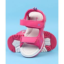 Cute Walk by Babyhug Velcro Closure Sandals With Heart Print - Pink