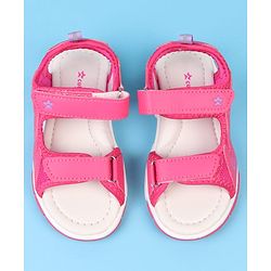 Cute Walk by Babyhug Velcro Closure Sandals With Heart Print - Pink