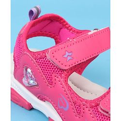 Cute Walk by Babyhug Velcro Closure Sandals With Heart Print - Pink