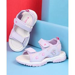 Cute Walk by Babyhug Velcro Closure Sandals With Heart Print - Pink