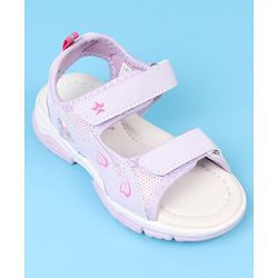 Cute Walk by Babyhug Velcro Closure Sandals With Heart Print - Pink
