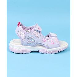 Cute Walk by Babyhug Velcro Closure Sandals With Heart Print - Pink