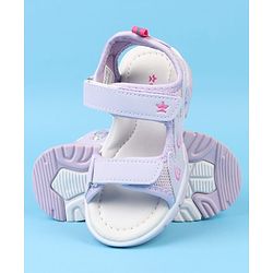 Cute Walk by Babyhug Velcro Closure Sandals With Heart Print - Pink