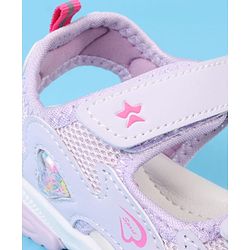 Cute Walk by Babyhug Velcro Closure Sandals With Heart Print - Pink
