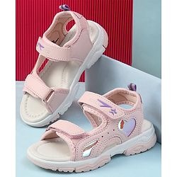 Cute Walk by Babyhug Velcro Closure Solid Sandals - Pink