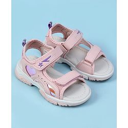 Cute Walk by Babyhug Velcro Closure Solid Sandals - Pink