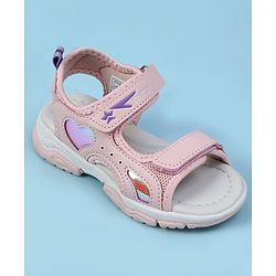 Cute Walk by Babyhug Velcro Closure Solid Sandals - Pink