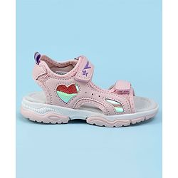 Cute Walk by Babyhug Velcro Closure Solid Sandals - Pink