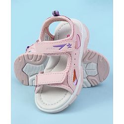 Cute Walk by Babyhug Velcro Closure Solid Sandals - Pink