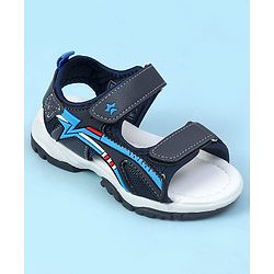 Cute Walk by Babyhug Velcro Closure Solid Sandals - Navy Blue
