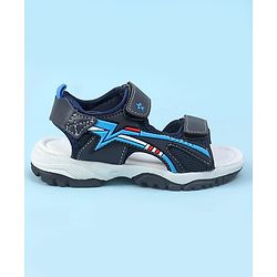 Cute Walk by Babyhug Velcro Closure Solid Sandals - Navy Blue