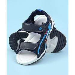 Cute Walk by Babyhug Velcro Closure Solid Sandals - Navy Blue