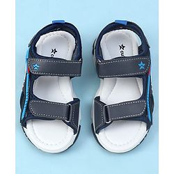 Cute Walk by Babyhug Velcro Closure Solid Sandals - Navy Blue