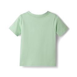 Babyhug Single Jersey Knit Half Sleeves T-Shirt & Denim Shorts Set with Tractor Print - Green & Blue