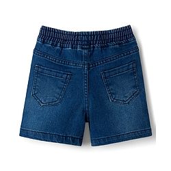 Babyhug Single Jersey Knit Half Sleeves T-Shirt & Denim Shorts Set with Tractor Print - Green & Blue