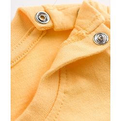 Babyhug Single Jersey Knit Half Sleeves T-Shirt & Shorts Set With Teddy Print - Yellow & Blue