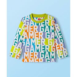 Babyhug Cotton Knit Full Sleeves Co-Ord T-Shirt & Short Night Suit with Text Print - Mutlicolour