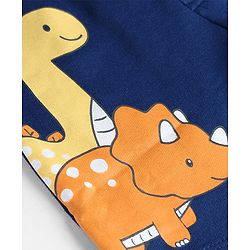 Babyhug Terry Knit Mid Thigh Dino Printed Shorts - Navy Blue