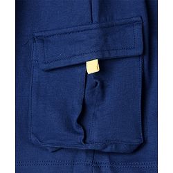Babyhug Terry Knit Mid Thigh Dino Printed Shorts - Navy Blue