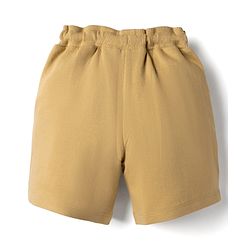 Babyhug Terry Knit Mid Thigh Shorts with Bear Embroidery - Brown