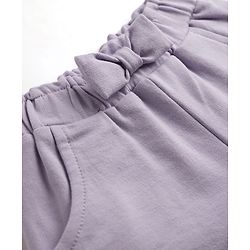 Babyhug Terry Knit Mid Thigh Shorts with Bunny Embroidery & Applique - Lavender