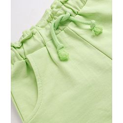 Babyhug Terry Knit Mid Thigh Shorts With Floral Embroidery - Limegreen