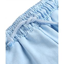 Babyhug Terry Knit Mid Thigh Shorts with Floral Embroidery - Blue