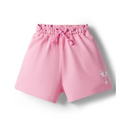 Babyhug Terry Knit Mid Thigh Length Shorts with New York Print - Pink