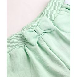 Babyhug Terry Knit Mid Thigh Solid Shorts with Bow Applique - Mint