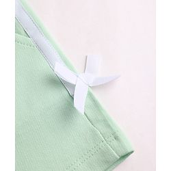 Babyhug Terry Knit Mid Thigh Solid Shorts with Bow Applique - Mint