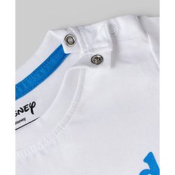 Babyhug Disney Terry Knit Half Sleeves T-Shirt & Shorts Set with Winnie The Pooh Grapichs - White & Blue