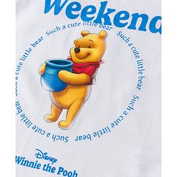 Babyhug Disney Terry Knit Half Sleeves T-Shirt & Shorts Set with Winnie The Pooh Grapichs - White & Blue