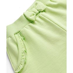 Babyhug Terry Knit Mid Thigh Shorts with Strawberry Print - Limegreen