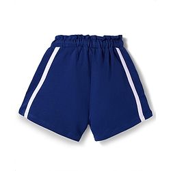 Babyhug Terry Knit Mid Thigh Length Shorts with New York Print & Tape Detailing - Navy Blue