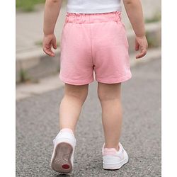 Babyhug Terry Knit Mid Thigh Cherry Embroidered Shorts - Pink