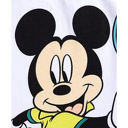Babyhug Disney 100% Cotton Knit Half Sleeves Polo T-Shirt With Shorts Set With Mickey Mouse Graphic - Light Blue
