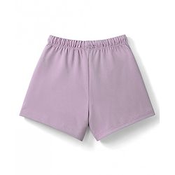 Babyhug Terry Knit Mid Thigh Solid Shorts With Lace Detailing - Lavender