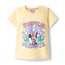 Babyhug Disney Single Jersey Knit Half Sleeves T-Shirt & Shorts Set with Minnie Mouse Graphics - Multicolor
