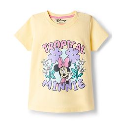 Babyhug Disney Single Jersey Knit Half Sleeves T-Shirt & Shorts Set with Minnie Mouse Graphics - Multicolor