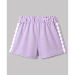 Babyhug 100% Cotton Terry Knit Mid Thigh Solid Shorts With Bow Applique - Lavender