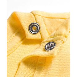 Babyhug Cotton Knit Half Sleeves T-Shirt with Dad's Best Bud - Yellow